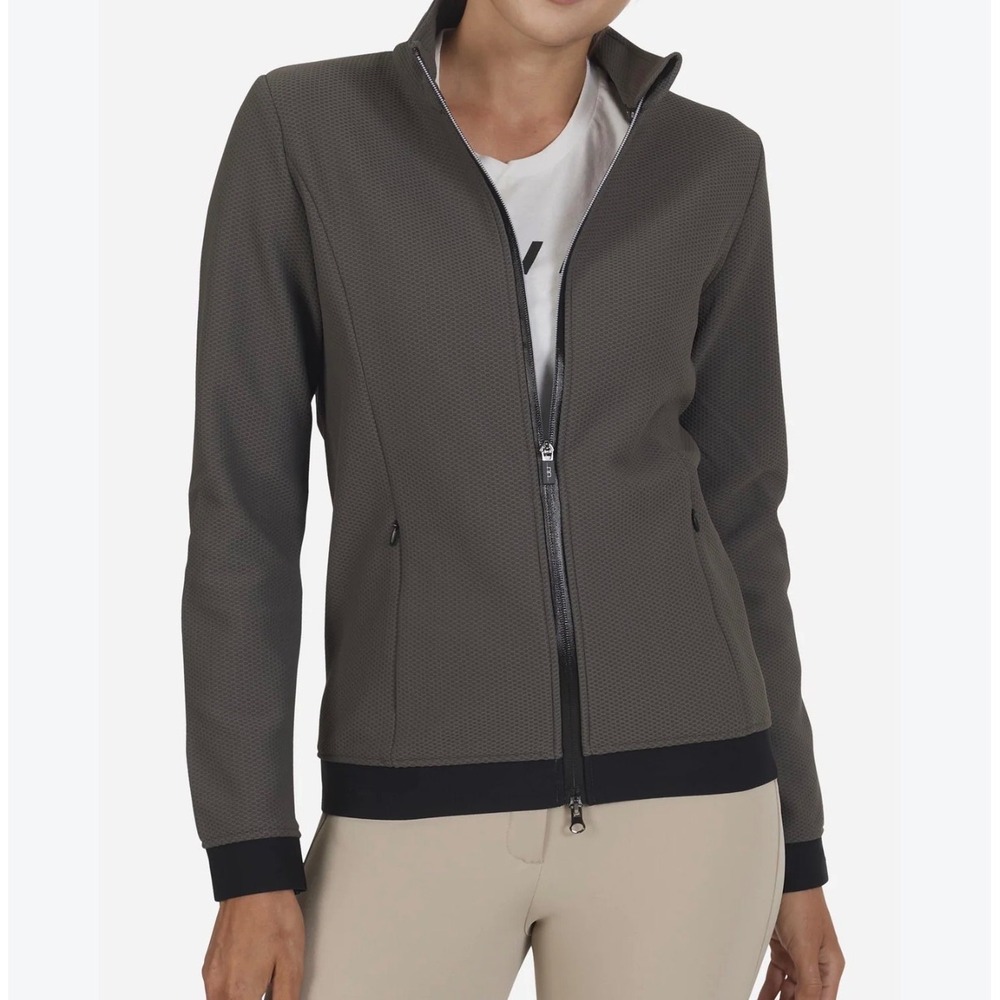 Alessandro Albanese Respira Bonded Fleece Jacket Gray Black Women M/8 Riding